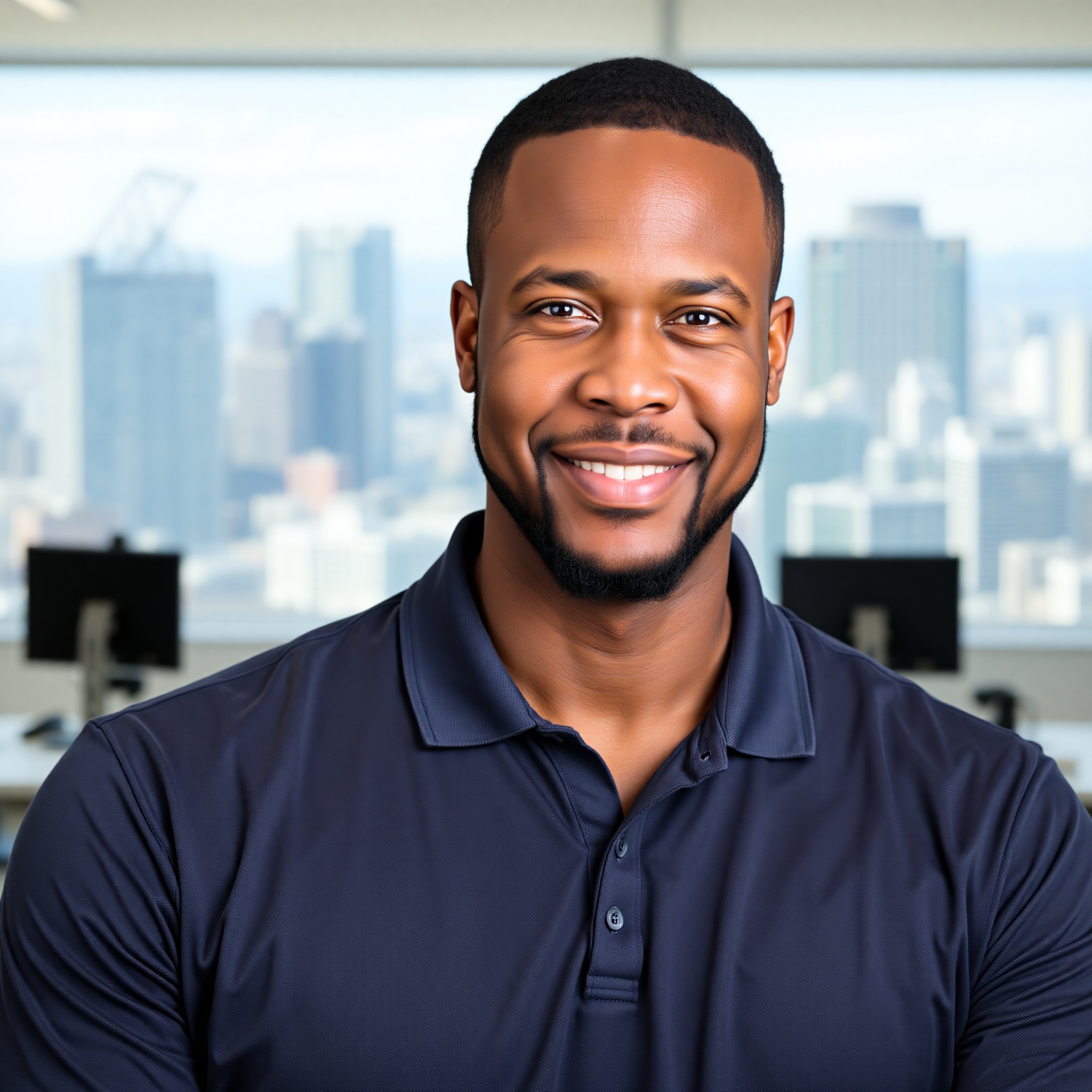 Marcus Johnson, 41-year-old senior engineer from Vancouver with short dark hair wearing professional tech industry attire