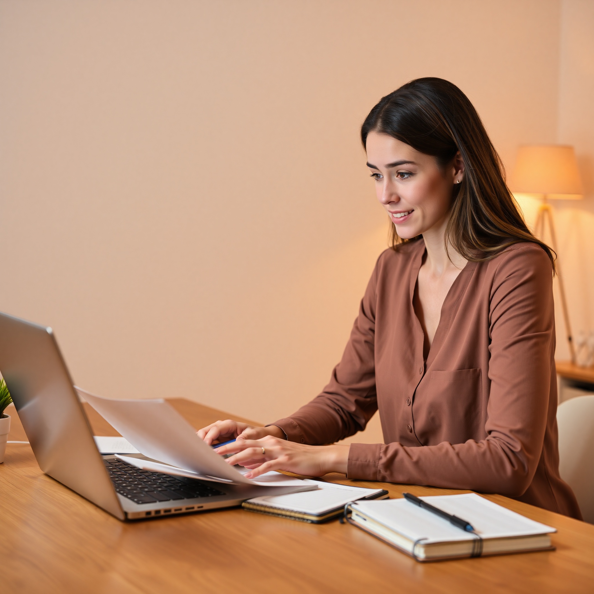 Professional completing online certification course